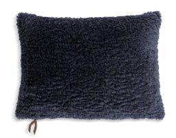 Habitat Faux Shearling Plain Cushion - Navy - 55x40cm