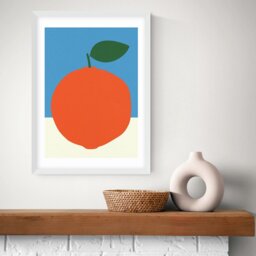 East End Prints Orange White Frame Art Print - A3 - thumbnail 2