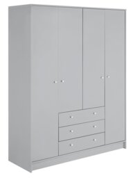 Argos Home Malibu 4 Door 3 Drawer Wardrobe - Grey - thumbnail 1
