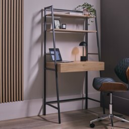 Argos Home Loft Living 1 Drawer Ladder Office Desk - Oak - thumbnail 1