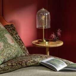 Habitat x Morris & Co. Glass & Brass Cloche Table Lamp - thumbnail 1