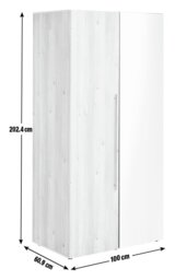 Habitat Atlas 2 Door Mirror Wardrobe - Oak - thumbnail 2