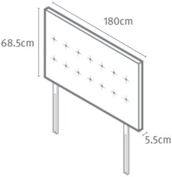 Silentnight Hayez Woven Superking Headboard- Standstone - thumbnail 2
