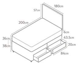 Silentnight Memory Superking Divan Bed With Mattress - Grey - thumbnail 2