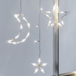 Habitat White LED Moon & Star Christmas Icicle Lights - thumbnail 1