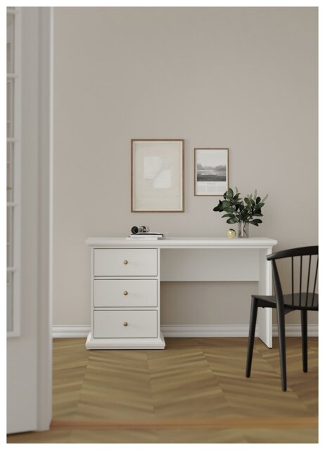 Tvilum Paris 3 Drawer Office Desk - White - image 1