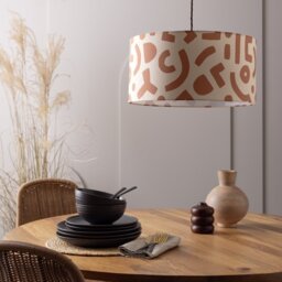 Habitat Terracotta Shapes Easy Fit Drum Lampshade - 40cm - thumbnail 1