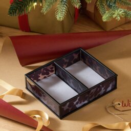 Argos Home Black Metallic Frame Open Glass Jewellery Box