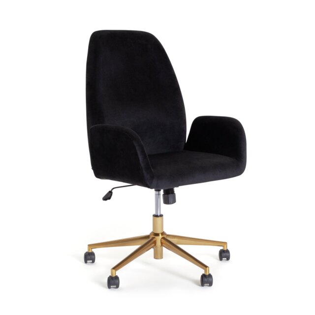 Habitat Clarice Velvet Office Chair - Black - image 1