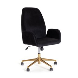 Habitat Clarice Velvet Office Chair - Black - thumbnail 1