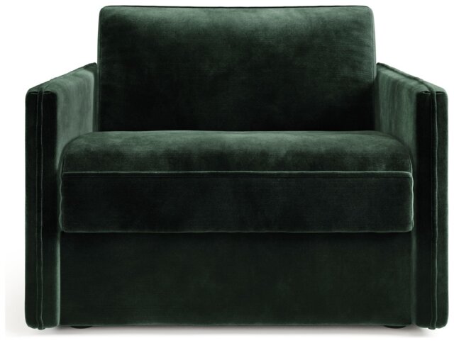 Jay-Be Slim Velvet Cuddle Chair Sofa Bed - Dark Green - image 1