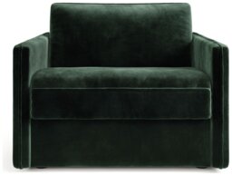 Jay-Be Slim Velvet Cuddle Chair Sofa Bed - Dark Green - thumbnail 1