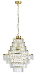 Argos Home Presley Glass 8 Tier Chandelier - Brass - thumbnail 2