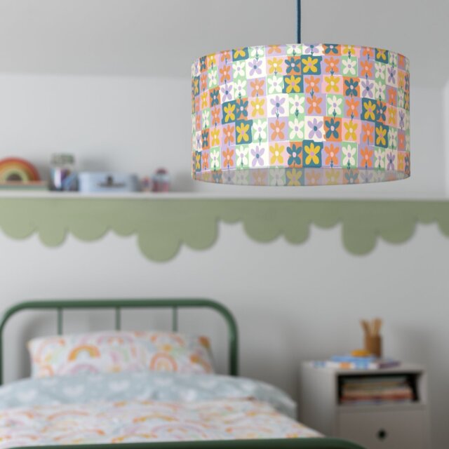 Habitat Floral Print Easy Fit Lampshade - 25cm - image 1