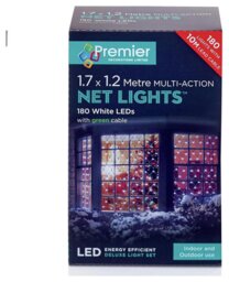 Premier Decorations White 180 Net Christmas Window Lights - thumbnail 2