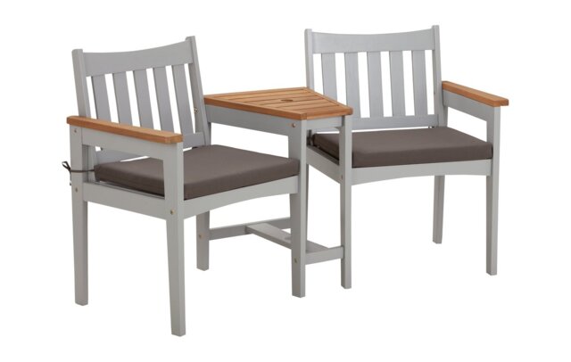 Argos Home Wooden Garden Love Seats - Grey - image 1
