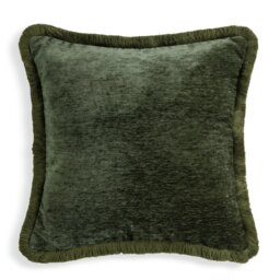 Habitat Chenille Fringe Cushion - Green - 43x43cm - thumbnail 2