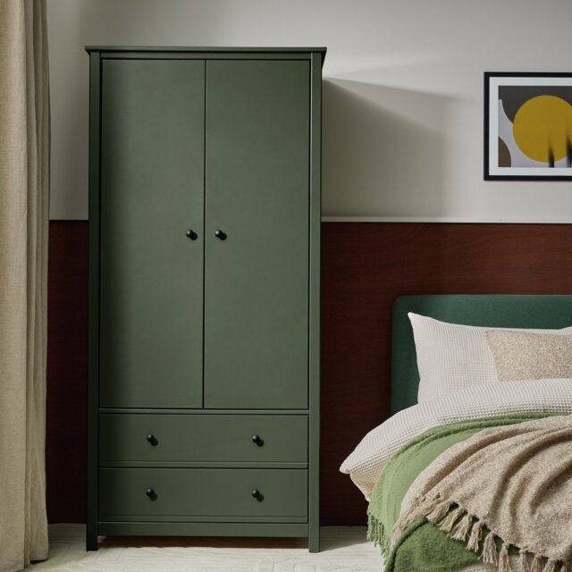 Habitat Brooklyn 2 Door 2 Drawer Wardrobe - Green - image 1