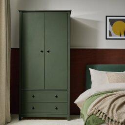 Habitat Brooklyn 2 Door 2 Drawer Wardrobe - Green - thumbnail 1