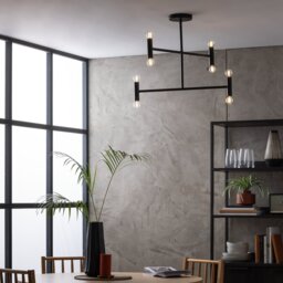 Habitat Exposed Bulb Steel LED Flush Ceiling Light - Black - thumbnail 2