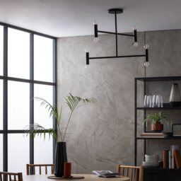 Habitat Exposed Bulb Steel LED Flush Ceiling Light - Black - thumbnail 1