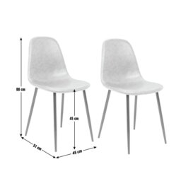 Habitat Beni Pair of Faux Leather Dining Chairs - Tan - thumbnail 2
