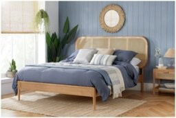 Birlea Elina Double Wooden Bed Frame - Oak - thumbnail 1