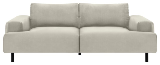 Habitat Julien Velvet 3 Seater Sofa - Natural - image 1