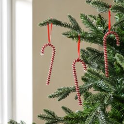 Habitat Pack of 3 Beaded Candycanes Christmas Ornament - thumbnail 1