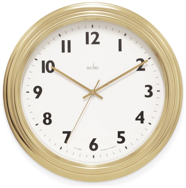 Acctim Clayton Analogue Wall Clock - Gold - image 1