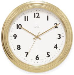 Acctim Clayton Analogue Wall Clock - Gold - thumbnail 1