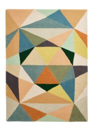 Habitat Geometric Patch Wool Cut Pile Rug - 160x230cm - thumbnail 2