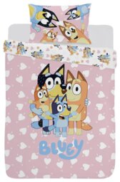 Bluey Cotton Hearts Pink Kids Bedding Set - Toddler - thumbnail 2