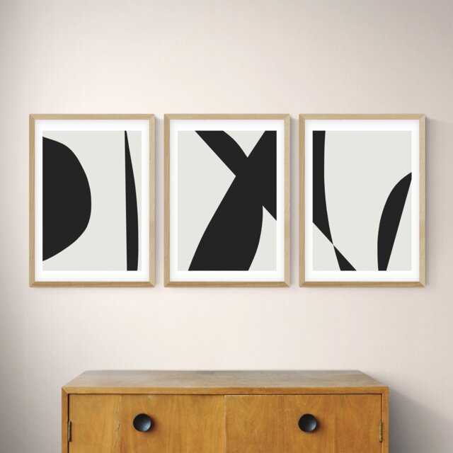 East End Prints Abstract Oak Frame Art Print - A3 - image 1