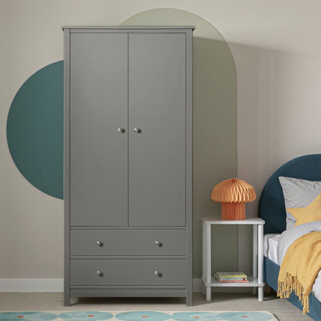 Habitat Brooklyn 2 Door 2 Drawer Wardrobe - Grey - image 1