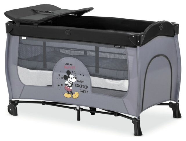 Hauck Disney Sleep n Play Travel Cot Mickey Mouse Grey
