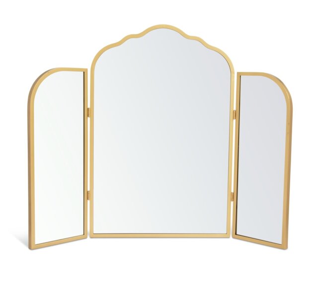 Argos Home Gold Vintage Curved Dressing Table Mirror-75x60cm - image 1