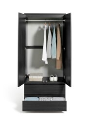 Argos Home Jenson 2 Door 2 Drawer Wardrobe- Black Oak Effect - thumbnail 2
