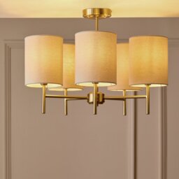 Argos Home Candelabra Steel 5 Light Ceiling Light - Brass - thumbnail 2