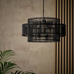 Argos Home Black Bamboo 2 Tier Easy Fit Lampshade - 40cm