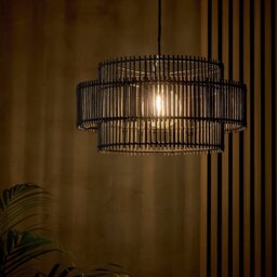 Argos Home Black Bamboo 2 Tier Easy Fit Lampshade - 40cm - thumbnail 2