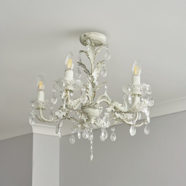 BHS Josefine Glass 5 Light Chandelier - Gold - image 1