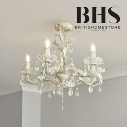BHS Josefine Glass 5 Light Chandelier - Gold - thumbnail 2