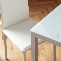 Argos Home Lido White Dining Table & 4 White Chairs - thumbnail 2