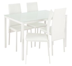 Argos Home Lido White Dining Table & 4 White Chairs