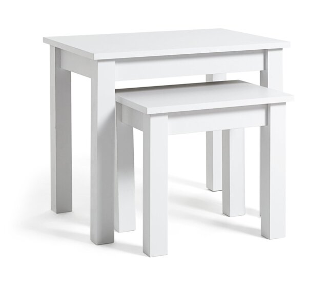 Argos Home Apley Nest of 2 Tables - White - image 1