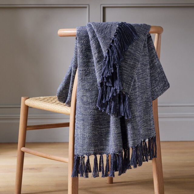 Habitat Woven Throw - Blue - 125x150cm - image 1