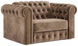 Jay-Be Chesterfield Velvet Cuddle Chair Sofa Bed - Beige - thumbnail 1