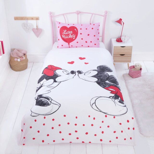 Disney Cotton Mickey & Minnie Kids Bedding Set - Single - image 1