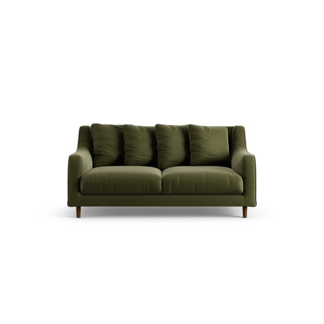 Habitat Swift Velvet 2 Seater Sofa - Moss Green - Dark Leg - image 1